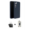 MARSİLYAN™- Galaxy S24 Plus Kılıf Kozmos Yansıma Özel Seri - Siyah Bilvis Hayalet Cam Ekran Koruyucu + Kamera Lens Koruma Cam - SF