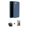 MARSİLYAN™- Galaxy S24 Plus Kılıf Kozmos Yansıma Özel Seri - Siyah Bilvis Hayalet Cam Ekran Koruyucu + Kamera Lens Koruma Cam - SF