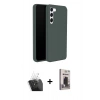 MARSİLYAN™- Galaxy S24 Plus Kılıf Kozmos Yansıma Özel Seri - Siyah Bilvis Hayalet Cam Ekran Koruyucu + Kamera Lens Koruma Cam - SF