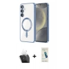 MARSİLYAN™- Galaxy S24 Plus Kılıf Nova Işık Özel Seri - Şeffaf Pasifik Cam Ekran Koruyucu + Kamera Lens Koruma Cam - SF