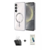 MARSİLYAN™- Galaxy S24 Plus Kılıf Nova Işık Özel Seri - Şeffaf Pasifik Cam Ekran Koruyucu + Kamera Lens Koruma Cam - SF