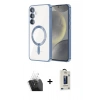 MARSİLYAN™- Galaxy S24 Plus Kılıf Nova Işık Özel Seri - Siyah Bilvis Hayalet Cam Ekran Koruyucu + Kamera Lens Koruma Cam - SF