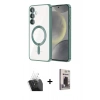 MARSİLYAN™- Galaxy S24 Plus Kılıf Nova Işık Özel Seri - Siyah Bilvis Hayalet Cam Ekran Koruyucu + Kamera Lens Koruma Cam - SF