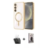 MARSİLYAN™- Galaxy S24 Plus Kılıf Nova Işık Özel Seri - Siyah Bilvis Hayalet Cam Ekran Koruyucu + Kamera Lens Koruma Cam - SF