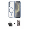 MARSİLYAN™- Galaxy S24 Plus Kılıf Nova Işık Özel Seri - Siyah Bilvis Hayalet Cam Ekran Koruyucu + Kamera Lens Koruma Cam - SF