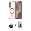MARSİLYAN™- Galaxy S24 Plus Kılıf Nova Işık Özel Seri - Siyah Bilvis Hayalet Cam Ekran Koruyucu + Kamera Lens Koruma Cam - SF
