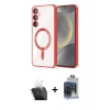 MARSİLYAN™- Galaxy S24 Plus Kılıf Nova Işık Özel Seri - Siyah Vanessa Magic Cam + Kamera Lens Koruma Cam - SF