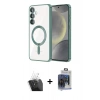 MARSİLYAN™- Galaxy S24 Plus Kılıf Nova Işık Özel Seri - Siyah Vanessa Magic Cam + Kamera Lens Koruma Cam - SF