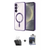 MARSİLYAN™- Galaxy S24 Plus Kılıf Nova Işık Özel Seri - Siyah Vanessa Magic Cam + Kamera Lens Koruma Cam - SF