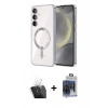 MARSİLYAN™- Galaxy S24 Plus Kılıf Nova Işık Özel Seri - Siyah Vanessa Magic Cam + Kamera Lens Koruma Cam - SF