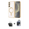 MARSİLYAN™- Galaxy S24 Plus Kılıf Nova Işık Özel Seri - Siyah Vanessa Magic Cam + Kamera Lens Koruma Cam - SF