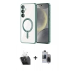 MARSİLYAN™- Galaxy S24 Plus Kılıf Nova Işık Özel Seri - Siyah Vanessa Magic Hayalet Cam + Kamera Lens Koruma Cam - SF