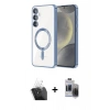 MARSİLYAN™- Galaxy S24 Plus Kılıf Nova Işık Özel Seri - Siyah Vanessa Magic Hayalet Cam + Kamera Lens Koruma Cam - SF