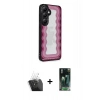 MARSİLYAN™- Galaxy S24 Plus Kılıf Odak Klasik Serisi - Siyah 360 Mat Full Body Arka Koruyucu + Kamera Lens Koruma Cam - SF