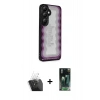 MARSİLYAN™- Galaxy S24 Plus Kılıf Odak Klasik Serisi - Siyah 360 Mat Full Body Arka Koruyucu + Kamera Lens Koruma Cam - SF