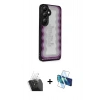 MARSİLYAN™- Galaxy S24 Plus Kılıf Odak Klasik Serisi - Siyah 3D Antistatik Cam Ekran Koruyucu + Kamera Lens Koruma Cam - SF