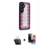 MARSİLYAN™- Galaxy S24 Plus Kılıf Odak Klasik Serisi - Siyah 3D Antistatik Mat Seramik Nano Ekran Koruyucu + Kamera Lens Koruma Cam - SF
