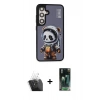 MARSİLYAN™- Galaxy S24 Plus Kılıf Siluet Modern Özel Seri - Siyah 360 Mat Full Body Arka Koruyucu + Kamera Lens Koruma Cam - SF