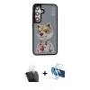 MARSİLYAN™- Galaxy S24 Plus Kılıf Siluet Modern Özel Seri - Siyah 3D Antistatik Seramik Nano Ekran Koruyucu + Kamera Lens Koruma Cam - SF