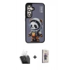 MARSİLYAN™- Galaxy S24 Plus Kılıf Siluet Modern Özel Seri - Siyah Bilvis 3D Cam Ekran Koruyucu + Kamera Lens Koruma Cam - SF