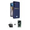 MARSİLYAN™- Galaxy S24 Plus Kılıf Vadi Çizgi Prime - Siyah 360 Mat Full Body Arka Koruyucu + Kamera Lens Koruma Cam - SF