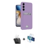 MARSİLYAN™- Galaxy S24 Plus Kılıf Vadi Çizgi Prime - Siyah 3D Antistatik Cam Ekran Koruyucu + Kamera Lens Koruma Cam - SF
