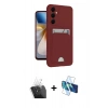 MARSİLYAN™- Galaxy S24 Plus Kılıf Vadi Çizgi Prime - Siyah 3D Antistatik Cam Ekran Koruyucu + Kamera Lens Koruma Cam - SF
