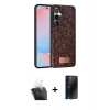 MARSİLYAN™- Galaxy S24 Plus Kılıf Vadi Klasik Serisi - Siyah 3D Antistatik Hayalet Cam Ekran Koruyucu + Kamera Lens Koruma Cam - SF