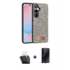 MARSİLYAN™- Galaxy S24 Plus Kılıf Vadi Klasik Serisi - Siyah 3D Antistatik Hayalet Cam Ekran Koruyucu + Kamera Lens Koruma Cam - SF