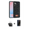 MARSİLYAN™- Galaxy S24 Plus Kılıf Vadi Klasik Serisi - Siyah 3D Antistatik Hayalet Cam Ekran Koruyucu + Kamera Lens Koruma Cam - SF