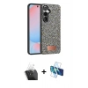 MARSİLYAN™- Galaxy S24 Plus Kılıf Vadi Klasik Serisi - Siyah 3D Antistatik Seramik Nano Ekran Koruyucu + Kamera Lens Koruma Cam - SF