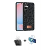 MARSİLYAN™- Galaxy S24 Plus Kılıf Vadi Klasik Serisi - Siyah 3D Antistatik Seramik Nano Ekran Koruyucu + Kamera Lens Koruma Cam - SF
