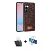 MARSİLYAN™- Galaxy S24 Plus Kılıf Vadi Klasik Serisi - Siyah 3D Antistatik Seramik Nano Ekran Koruyucu + Kamera Lens Koruma Cam - SF