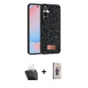 MARSİLYAN™- Galaxy S24 Plus Kılıf Vadi Klasik Serisi - Siyah Bilvis 3D Cam Ekran Koruyucu + Kamera Lens Koruma Cam - SF