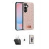 MARSİLYAN™- Galaxy S24 Plus Kılıf Vadi Klasik Serisi - Siyah Bilvis 3D Cam Ekran Koruyucu + Kamera Lens Koruma Cam - SF