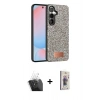 MARSİLYAN™- Galaxy S24 Plus Kılıf Vadi Klasik Serisi - Siyah Bilvis 3D Cam Ekran Koruyucu + Kamera Lens Koruma Cam - SF