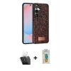 MARSİLYAN™- Galaxy S24 Plus Kılıf Vadi Klasik Serisi - Siyah Polymer Nano Ekran Koruyucu + Kamera Lens Koruma Cam - SF