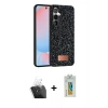 MARSİLYAN™- Galaxy S24 Plus Kılıf Vadi Klasik Serisi - Siyah Polymer Nano Ekran Koruyucu + Kamera Lens Koruma Cam - SF