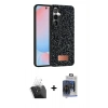 MARSİLYAN™- Galaxy S24 Plus Kılıf Vadi Klasik Serisi - Siyah Vanessa Magic Cam + Kamera Lens Koruma Cam - SF