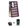 MARSİLYAN™- Galaxy S24 Plus Kılıf Yadigar Doku Özel Seri - Şeffaf 360 Full Body Arka Koruyucu + Şeffaf Kamera Lens Koruma Cam