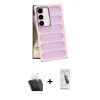 MARSİLYAN™- Galaxy S24 Plus Kılıf Yadigar Doku Özel Seri - Şeffaf Pasifik Cam Ekran Koruyucu + Kamera Lens Koruma Cam - SF