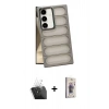 MARSİLYAN™- Galaxy S24 Plus Kılıf Yadigar Doku Özel Seri - Siyah Bilvis 3D Cam Ekran Koruyucu + Kamera Lens Koruma Cam - SF