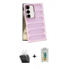 MARSİLYAN™- Galaxy S24 Plus Kılıf Yadigar Doku Özel Seri - Siyah Polymer Nano Ekran Koruyucu + Kamera Lens Koruma Cam - SF