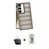 MARSİLYAN™- Galaxy S24 Plus Kılıf Yadigar Doku Özel Seri - Siyah Polymer Nano Ekran Koruyucu + Kamera Lens Koruma Cam - SF