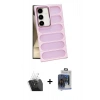 MARSİLYAN™- Galaxy S24 Plus Kılıf Yadigar Doku Özel Seri - Siyah Vanessa Magic Cam + Kamera Lens Koruma Cam - SF