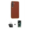 MARSİLYAN™- Galaxy S24 Plus Kılıf Yankı Serisi - Şeffaf 360 Full Body Arka Koruyucu + Kamera Lens Koruma Cam - SF