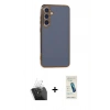 MARSİLYAN™- Galaxy S24 Plus Kılıf Yankı Serisi - Şeffaf Pasifik Cam Ekran Koruyucu + Kamera Lens Koruma Cam - SF