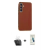 MARSİLYAN™- Galaxy S24 Plus Kılıf Yankı Serisi - Şeffaf Pasifik Cam Ekran Koruyucu + Kamera Lens Koruma Cam - SF