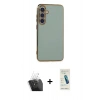MARSİLYAN™- Galaxy S24 Plus Kılıf Yankı Serisi - Şeffaf Pasifik Cam Ekran Koruyucu + Kamera Lens Koruma Cam - SF