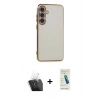 MARSİLYAN™- Galaxy S24 Plus Kılıf Yankı Serisi - Şeffaf Pasifik Cam Ekran Koruyucu + Kamera Lens Koruma Cam - SF